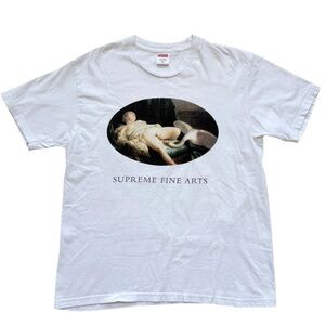 Supreme Mens Short Sleeve T-Shirt Leda And The Swan White Sz Medium